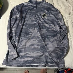 Dallas Cowboys Zubaz Grey Camo Quarter-Zip Pullover
